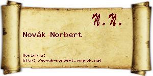 Novák Norbert névjegykártya